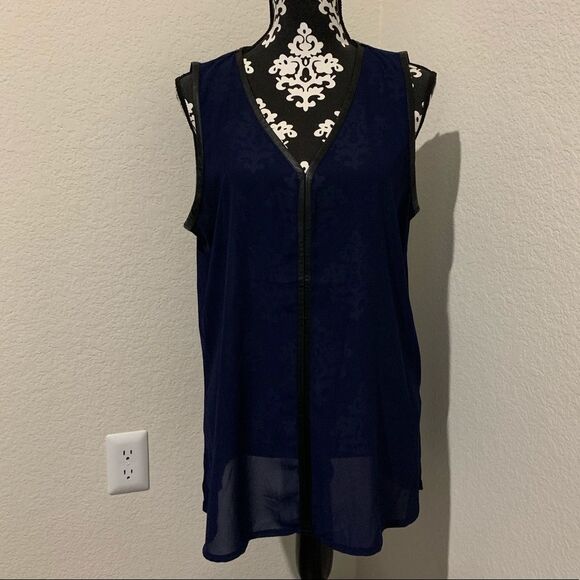 Saks Fifth Avenue Tops - Saks Fifth Avenue Blue Chiffon Blouse